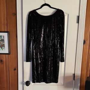 Elegant Black Sequin Dress-Perfect for New Years
